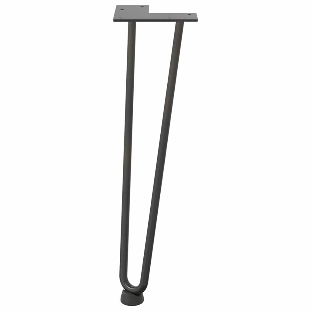 vidaXL Picioare tip agrafă pentru măsuță de cafea, 4 buc., antracit, 42 cm, oțel masiv