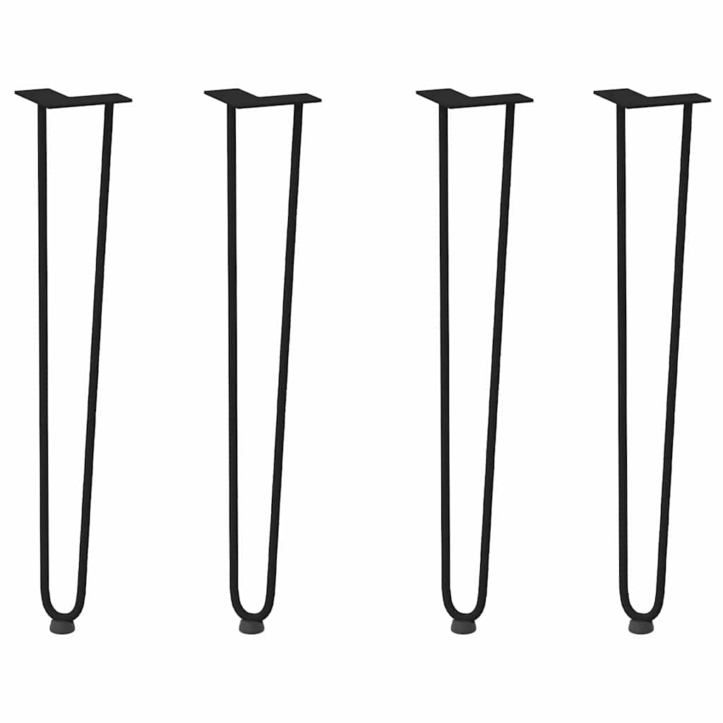 vidaXL picioare tip ac de păr pentru masă consolă, 4 buc., negru, 72 cm, oțel masiv vidaXL picioare tip ac de păr pentru masă consolă, 4 buc., negru, 72 cm, oțel masiv