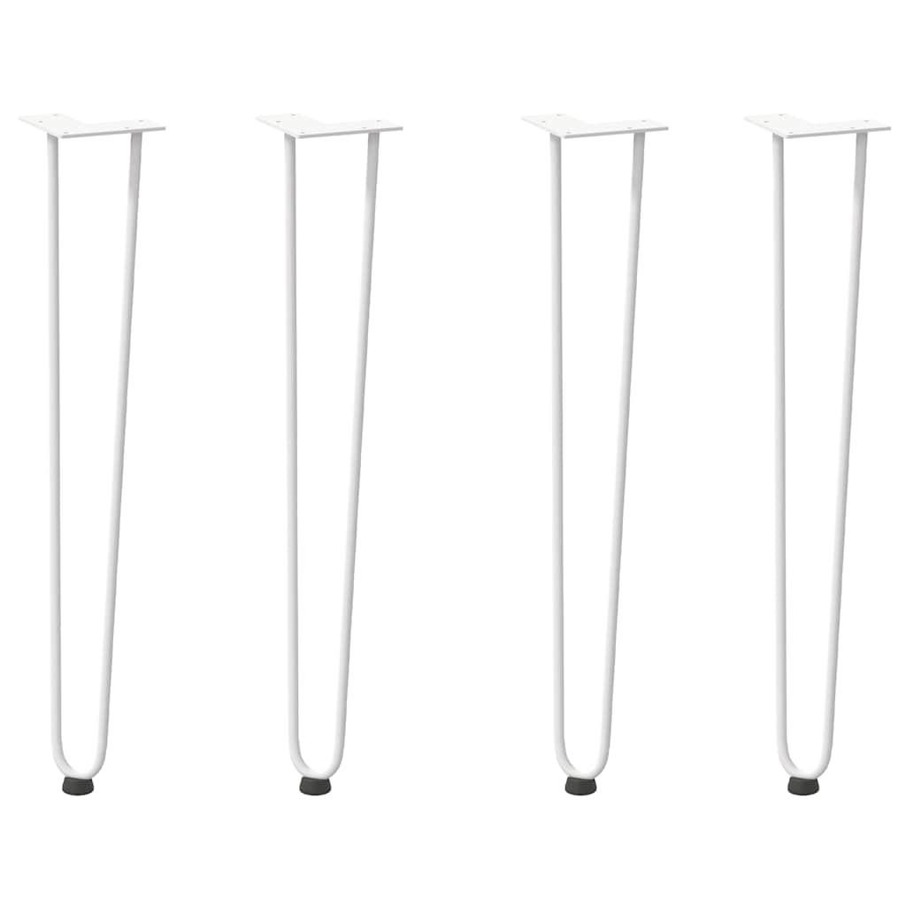 vidaXL picioare tip ac de păr pentru masă consolă, 4 buc., alb, 72 cm, oțel masiv vidaXL picioare tip ac de păr pentru masă consolă, 4 buc., alb, 72 cm, oțel masiv