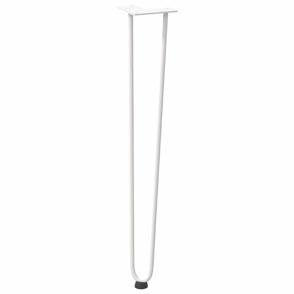 vidaXL picioare tip ac de păr pentru masă consolă, 4 buc., alb, 72 cm, oțel masiv vidaXL picioare tip ac de păr pentru masă consolă, 4 buc., alb, 72 cm, oțel masiv