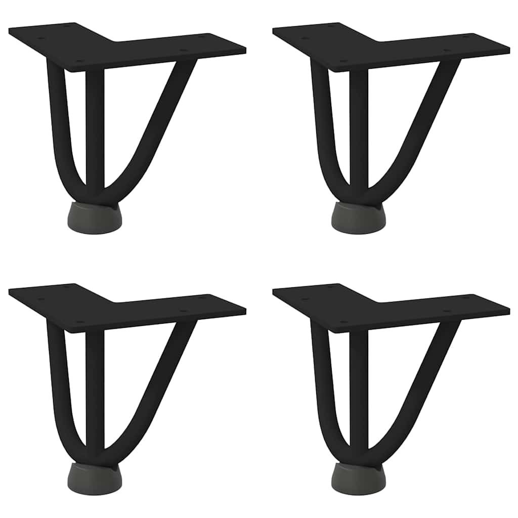 vidaXL Picioare tip agrafă pentru măsuță de cafea, 4 buc., negru, 10 cm, oțel masiv vidaXL Picioare tip agrafă pentru măsuță de cafea, 4 buc., negru, 10 cm, oțel masiv