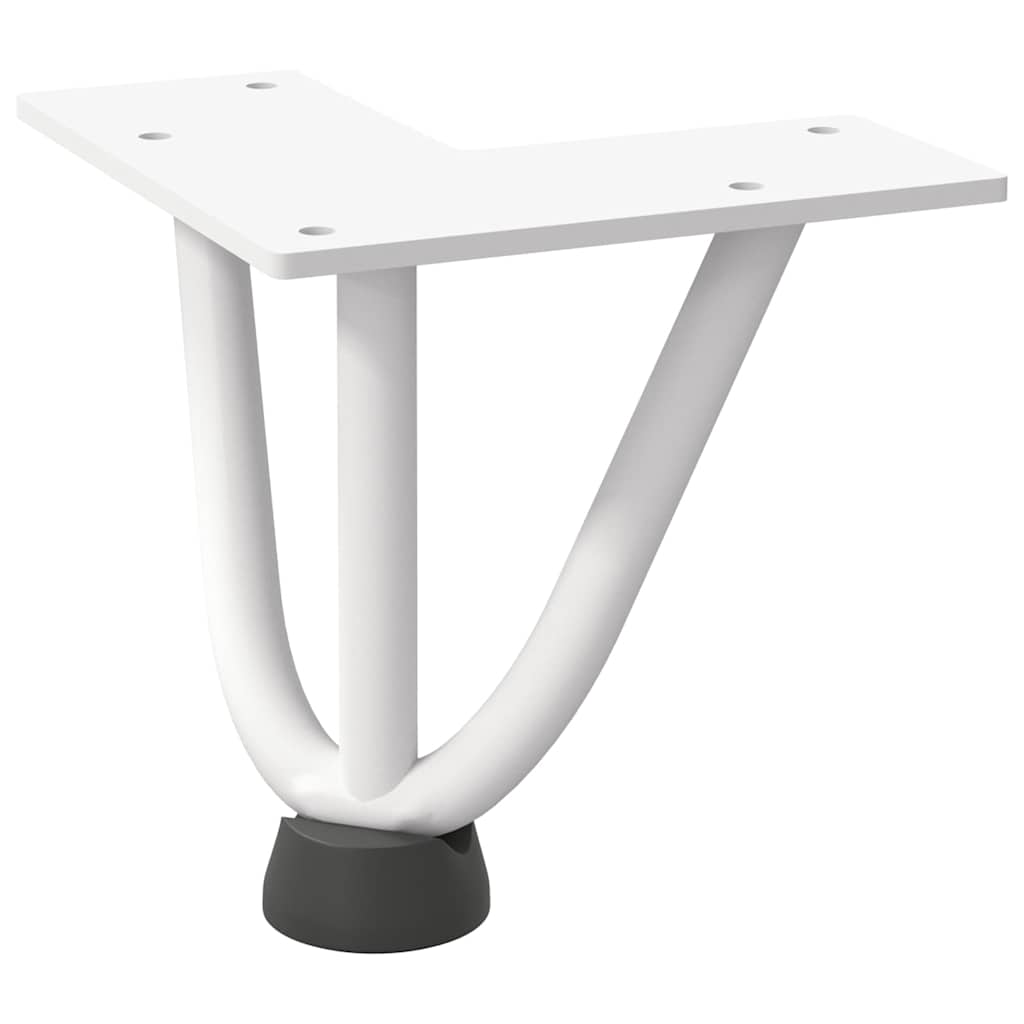 vidaXL Picioare tip agrafă pentru măsuță de cafea, 4 buc., alb, 10 cm, oțel masiv