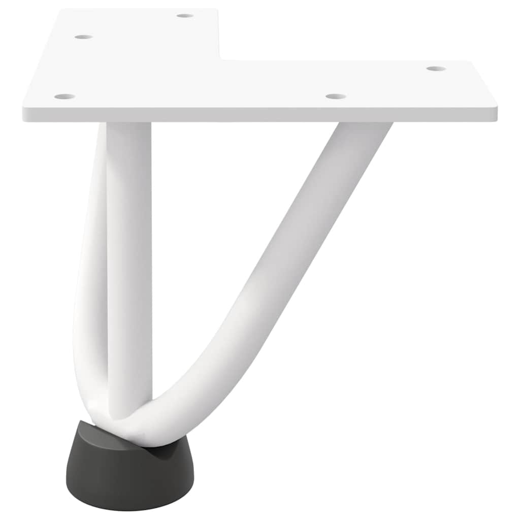 vidaXL Picioare tip agrafă pentru măsuță de cafea, 4 buc., alb, 10 cm, oțel masiv