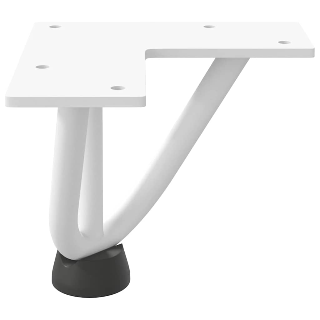vidaXL Picioare tip agrafă pentru măsuță de cafea, 4 buc., alb, 10 cm, oțel masiv