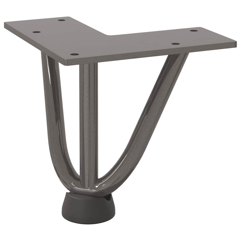 vidaXL Picioare tip agrafă pentru măsuță de cafea, 4 buc., oțel natural, 10 cm, oțel masiv