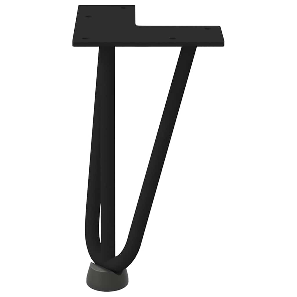 vidaXL Picioare tip agrafă pentru măsuță de cafea, 4 buc., negru, 20 cm, oțel masiv