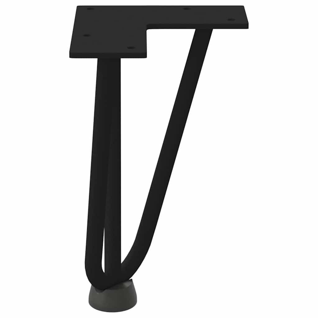 vidaXL Picioare tip agrafă pentru măsuță de cafea, 4 buc., negru, 20 cm, oțel masiv