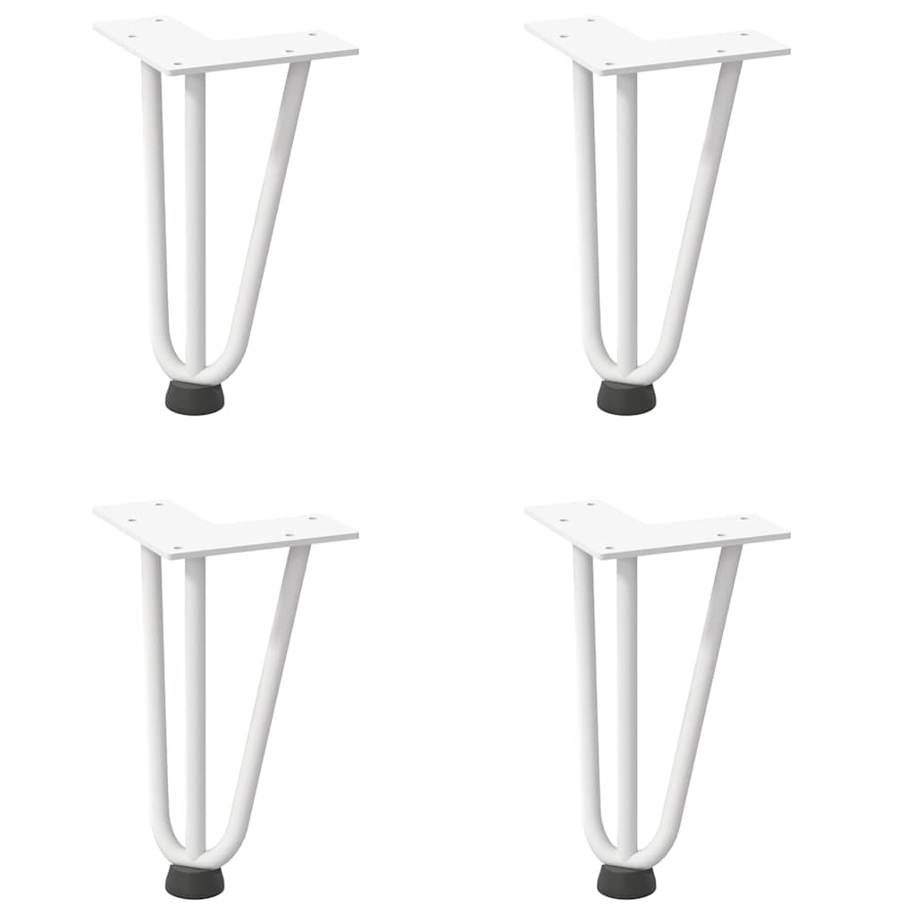 vidaXL Picioare tip agrafă pentru măsuță de cafea, 4 buc., alb, 20 cm, oțel masiv vidaXL Picioare tip agrafă pentru măsuță de cafea, 4 buc., alb, 20 cm, oțel masiv