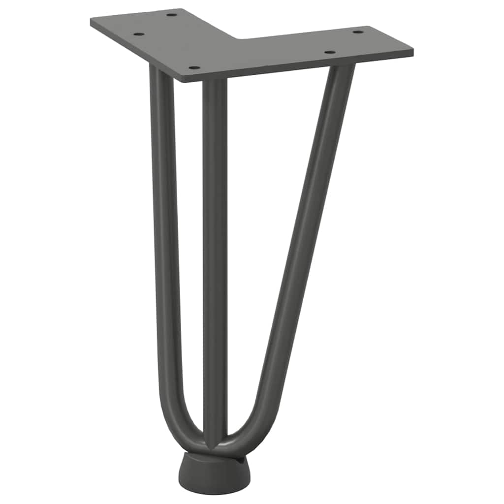 vidaXL Picioare tip agrafă pentru măsuță de cafea, 4 buc., antracit, 20 cm, oțel masiv