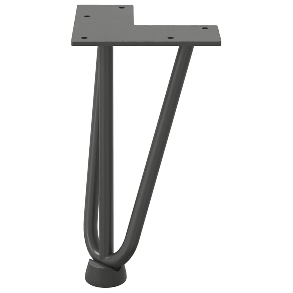 vidaXL Picioare tip agrafă pentru măsuță de cafea, 4 buc., antracit, 20 cm, oțel masiv