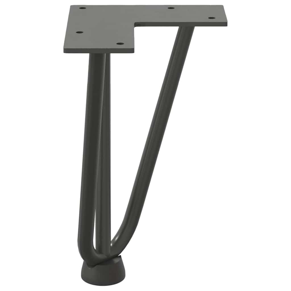 vidaXL Picioare tip agrafă pentru măsuță de cafea, 4 buc., antracit, 20 cm, oțel masiv