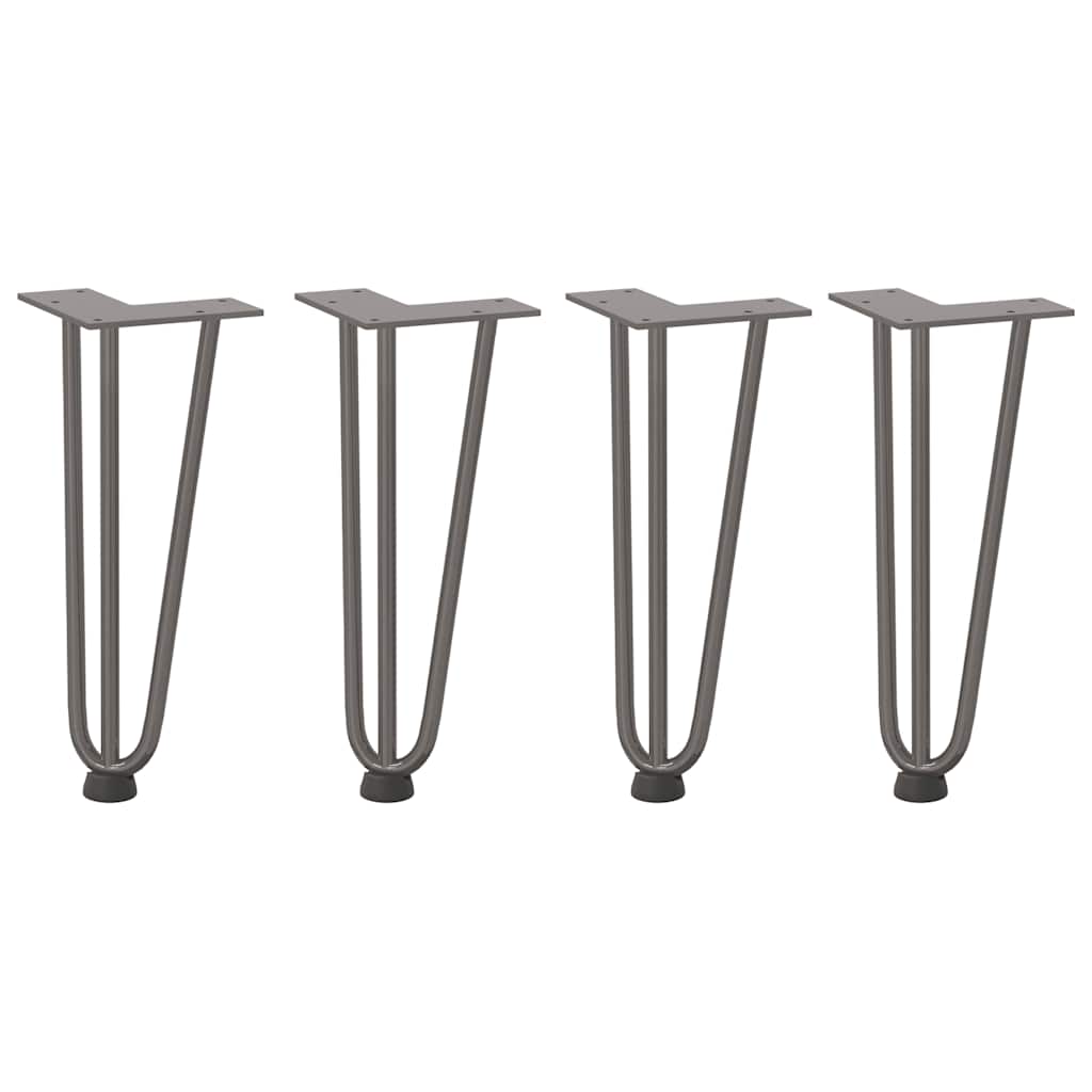 vidaXL Picioare tip agrafă pentru măsuță de cafea, 4 buc., oțel natural, 30 cm, oțel masiv