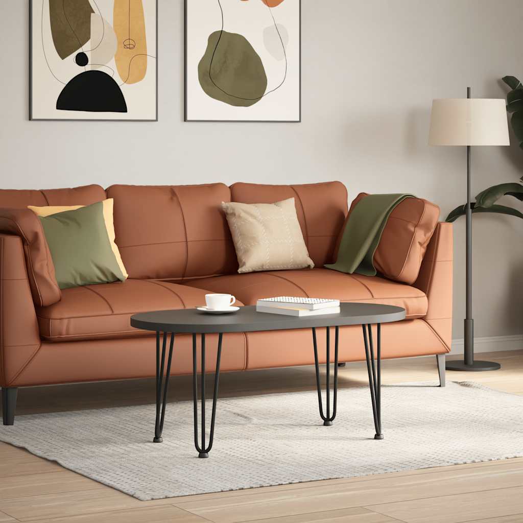 vidaXL Picioare tip agrafă pentru măsuță de cafea, 4 buc., negru, 42 cm, oțel masiv