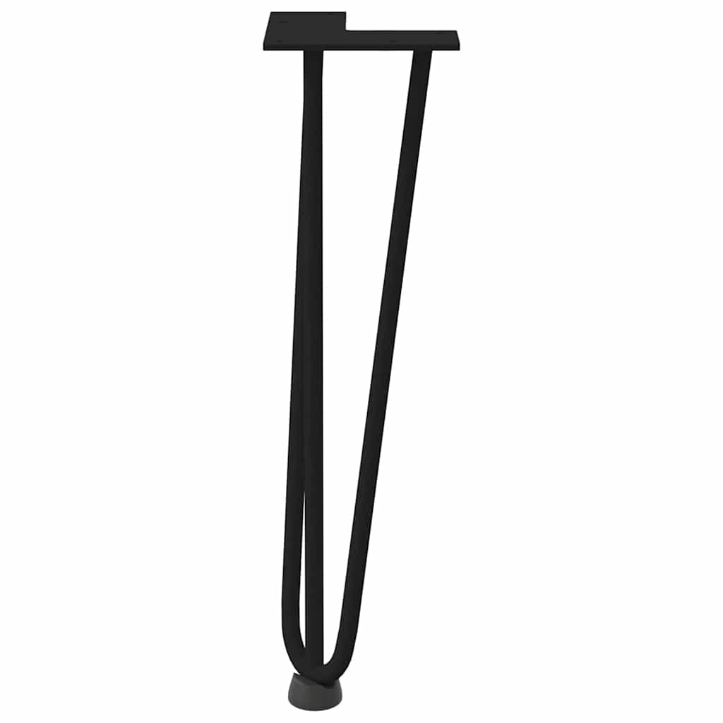 vidaXL Picioare tip agrafă pentru măsuță de cafea, 4 buc., negru, 42 cm, oțel masiv
