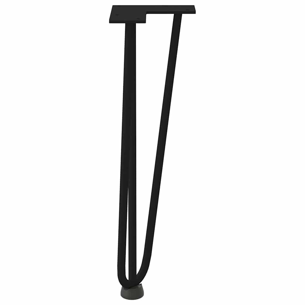vidaXL Picioare tip agrafă pentru măsuță de cafea, 4 buc., negru, 42 cm, oțel masiv