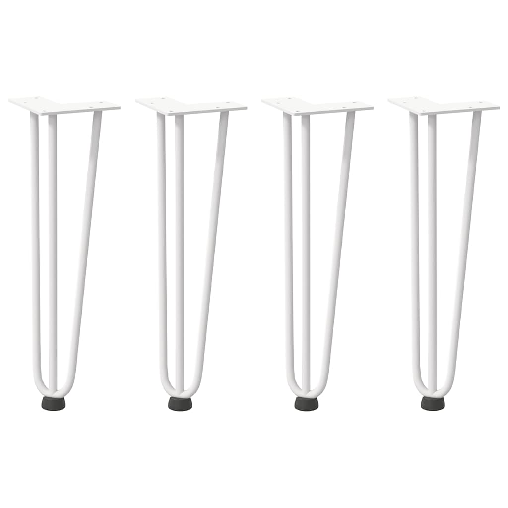 vidaXL Picioare tip agrafă pentru măsuță de cafea, 4 buc., alb, 42 cm, oțel masiv vidaXL Picioare tip agrafă pentru măsuță de cafea, 4 buc., alb, 42 cm, oțel masiv