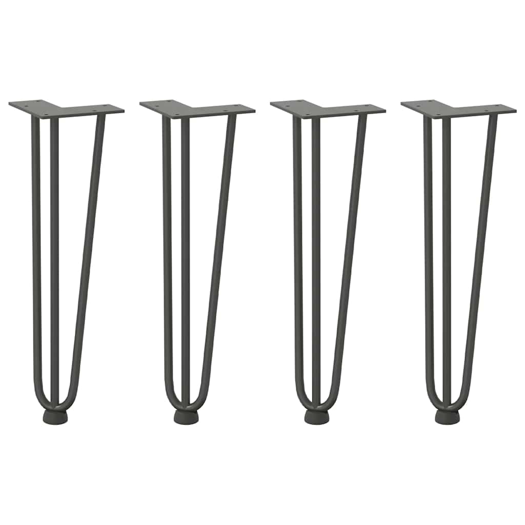 vidaXL Picioare tip agrafă pentru măsuță de cafea, 4 buc., antracit, 42 cm, oțel masiv
