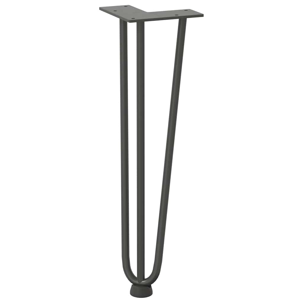 vidaXL Picioare tip agrafă pentru măsuță de cafea, 4 buc., antracit, 42 cm, oțel masiv