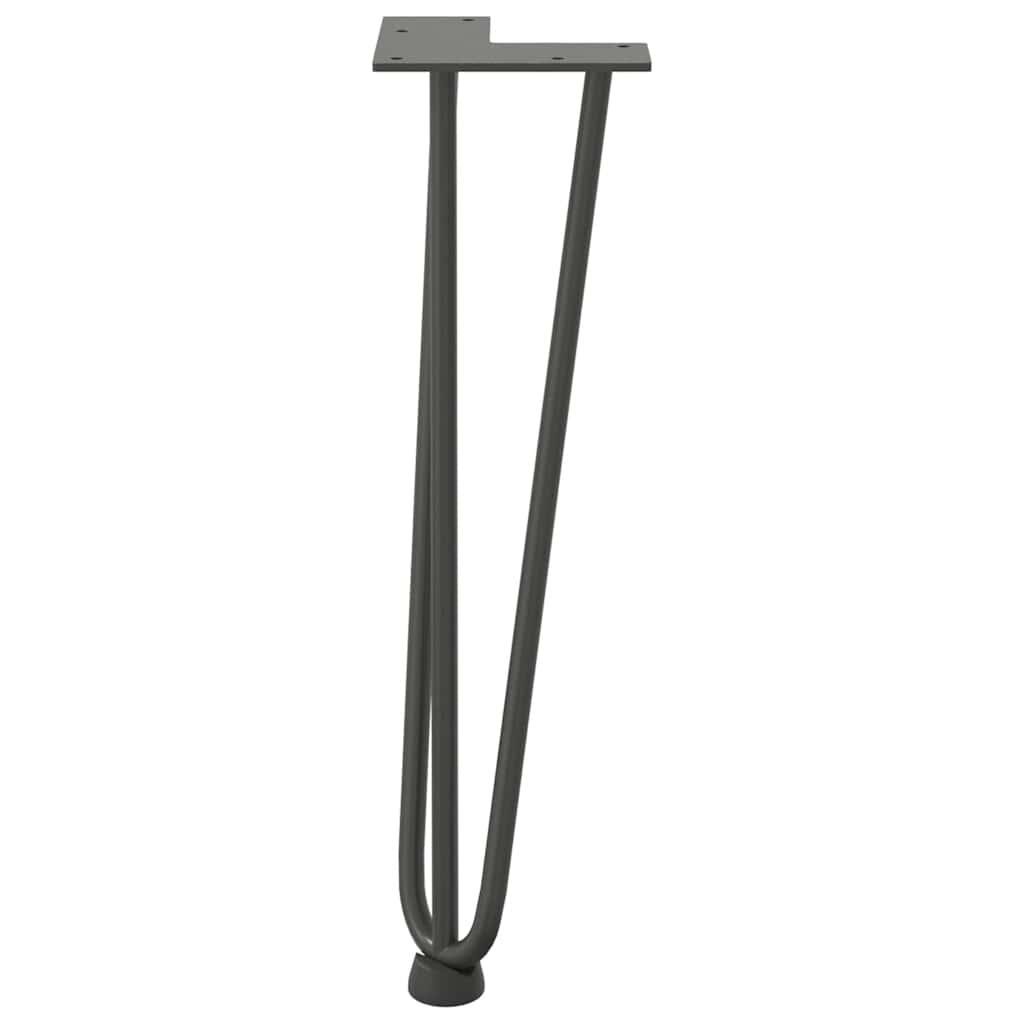 vidaXL Picioare tip agrafă pentru măsuță de cafea, 4 buc., antracit, 42 cm, oțel masiv