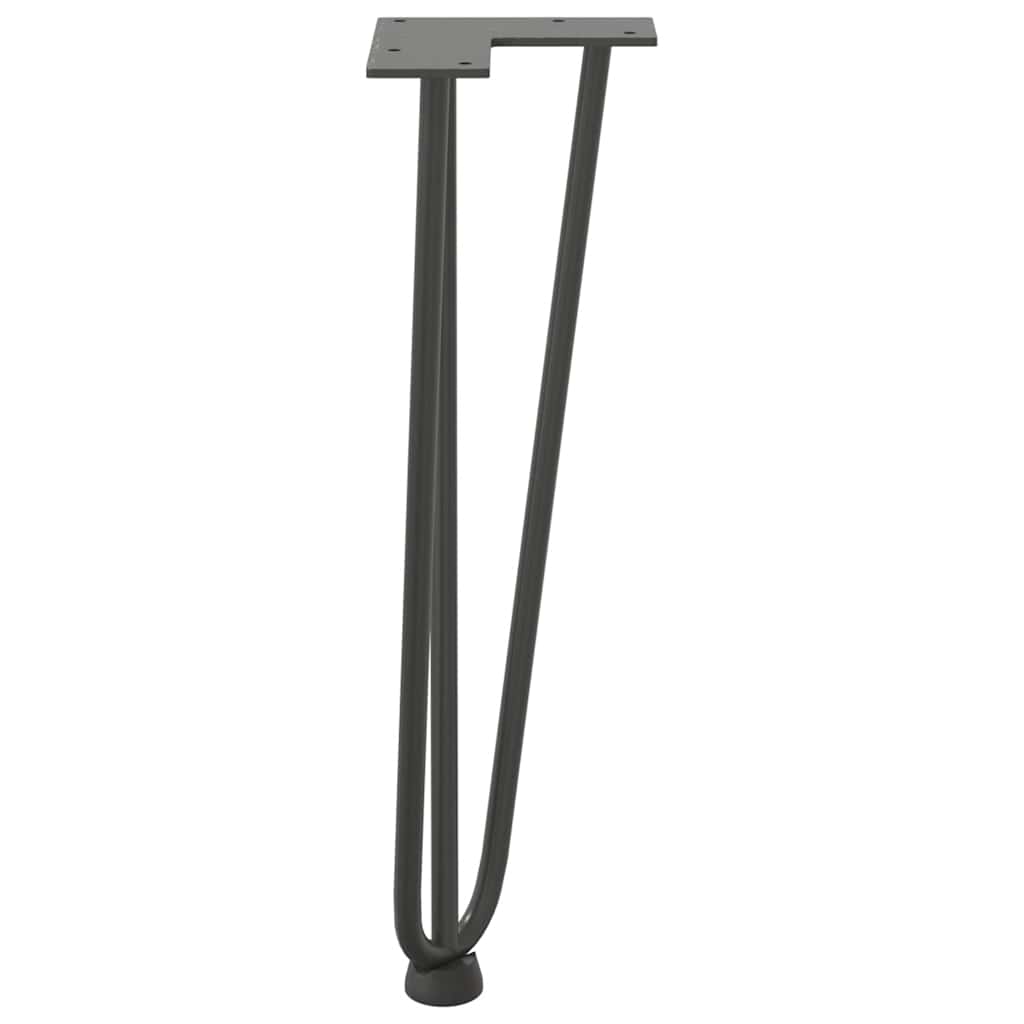 vidaXL Picioare tip agrafă pentru măsuță de cafea, 4 buc., antracit, 42 cm, oțel masiv