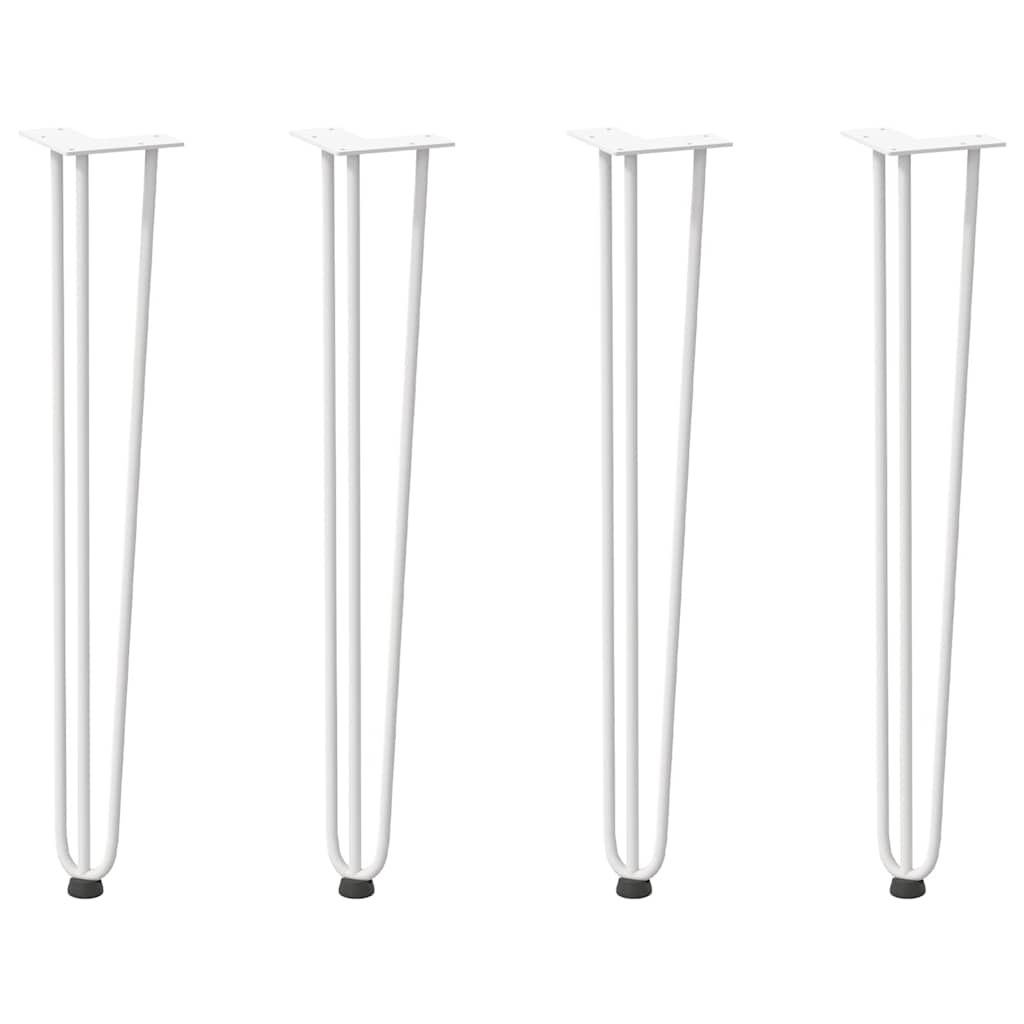 vidaXL picioare tip ac de păr pentru masă consolă, 4 buc., alb, 72 cm, oțel masiv vidaXL picioare tip ac de păr pentru masă consolă, 4 buc., alb, 72 cm, oțel masiv