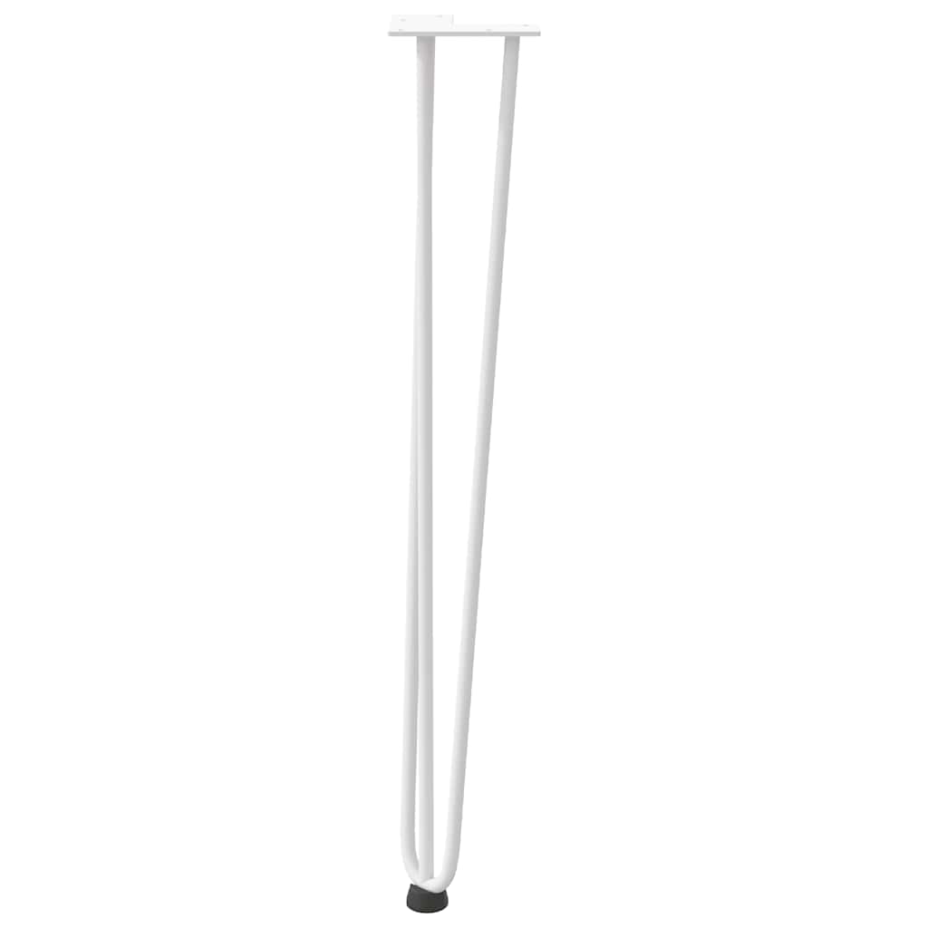 vidaXL picioare tip ac de păr pentru masă consolă, 4 buc., alb, 72 cm, oțel masiv vidaXL picioare tip ac de păr pentru masă consolă, 4 buc., alb, 72 cm, oțel masiv