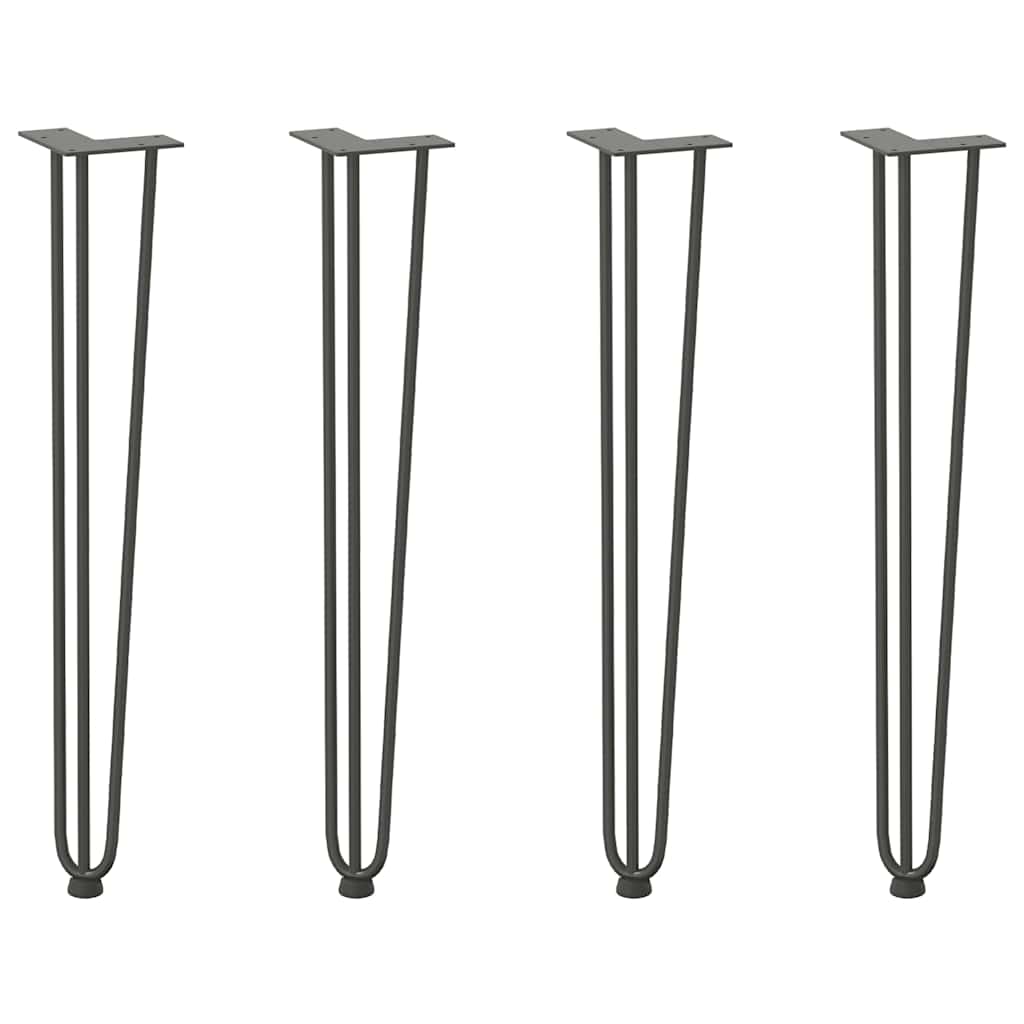 vidaXL picioare tip ac de păr pentru masă consolă, antracit, 72 cm, oțel masiv, 4 buc. vidaXL picioare tip ac de păr pentru masă consolă, antracit, 72 cm, oțel masiv, 4 buc.