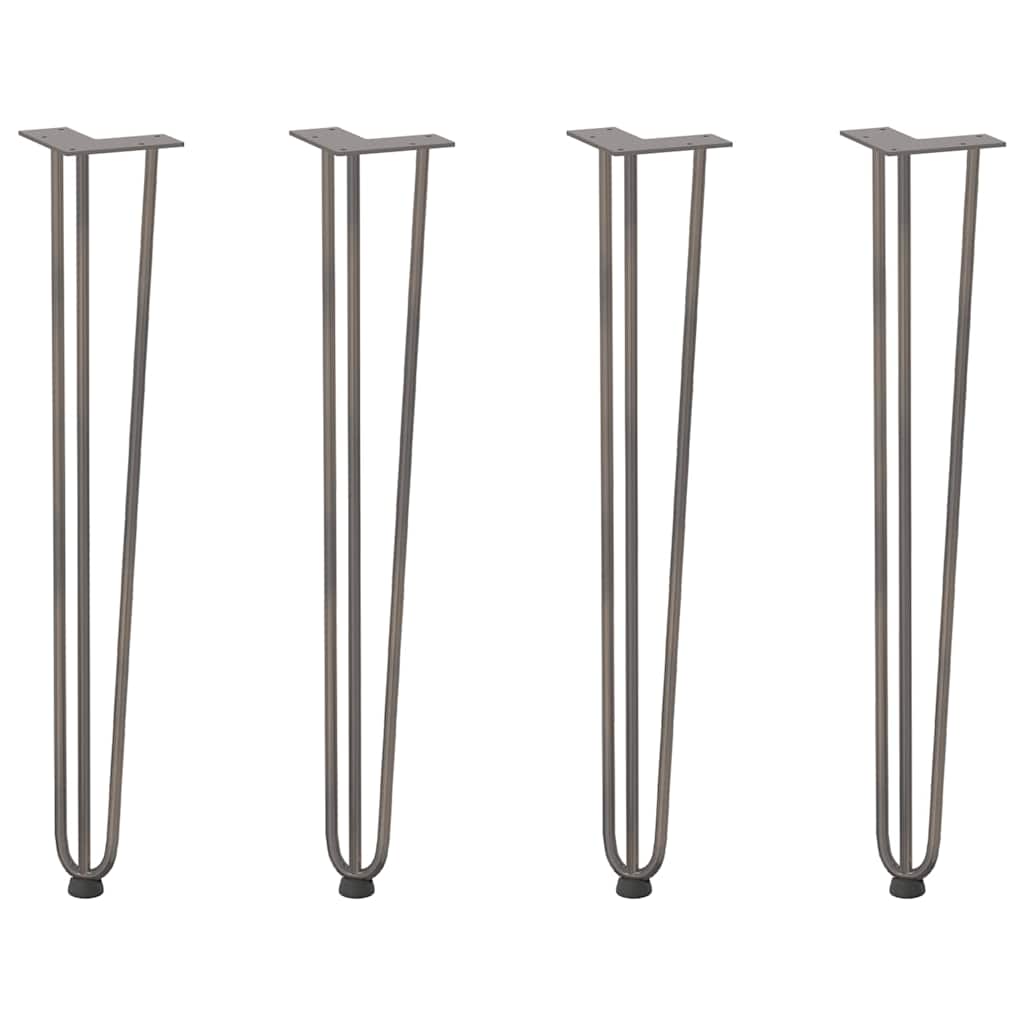 vidaXL picioare tip ac de păr pentru masă consolă, 4 buc., oțel natural, 72 cm, oțel masiv vidaXL picioare tip ac de păr pentru masă consolă, 4 buc., oțel natural, 72 cm, oțel masiv