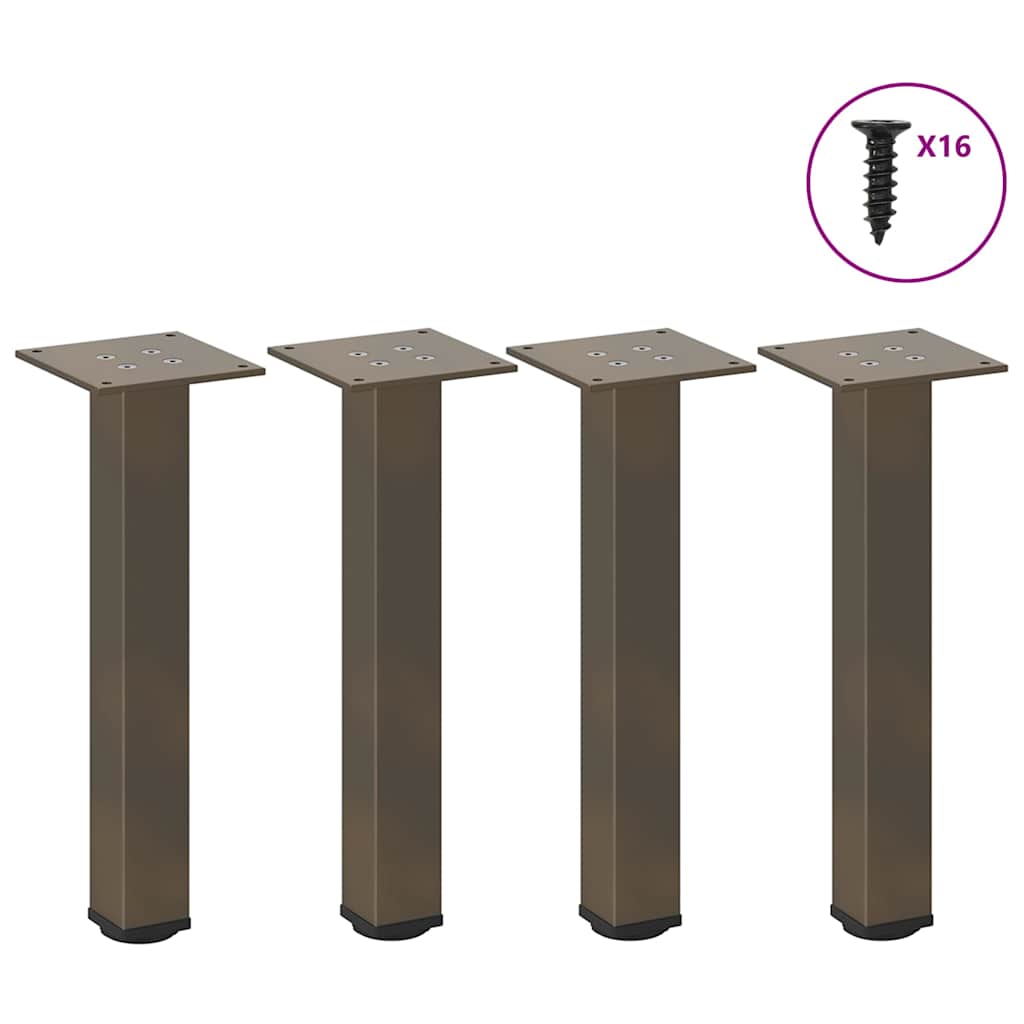 vidaXL Picioare pentru măsuță de cafea, 4 buc., oțel natural, 30-32 cm
