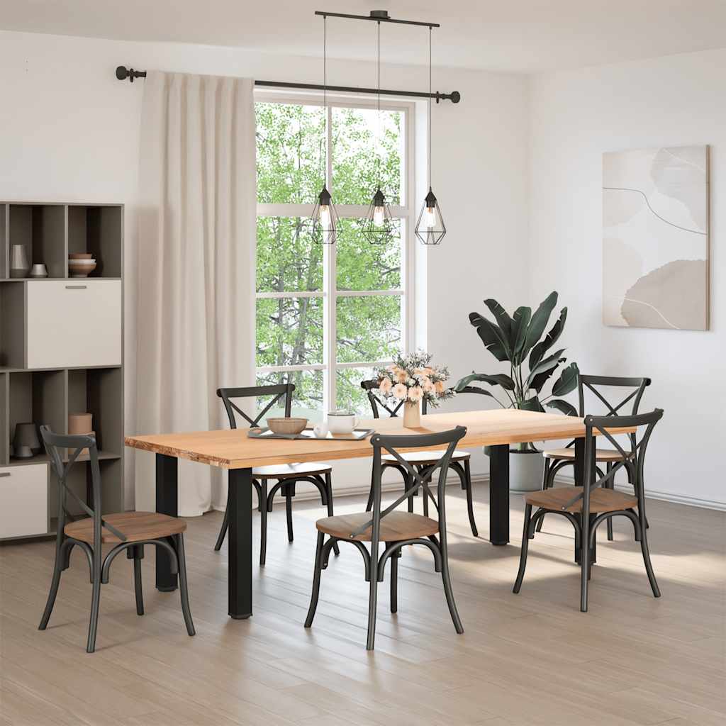 vidaXL Picioare masă consolă, 4 buc., negru, 72-74 cm, oțel