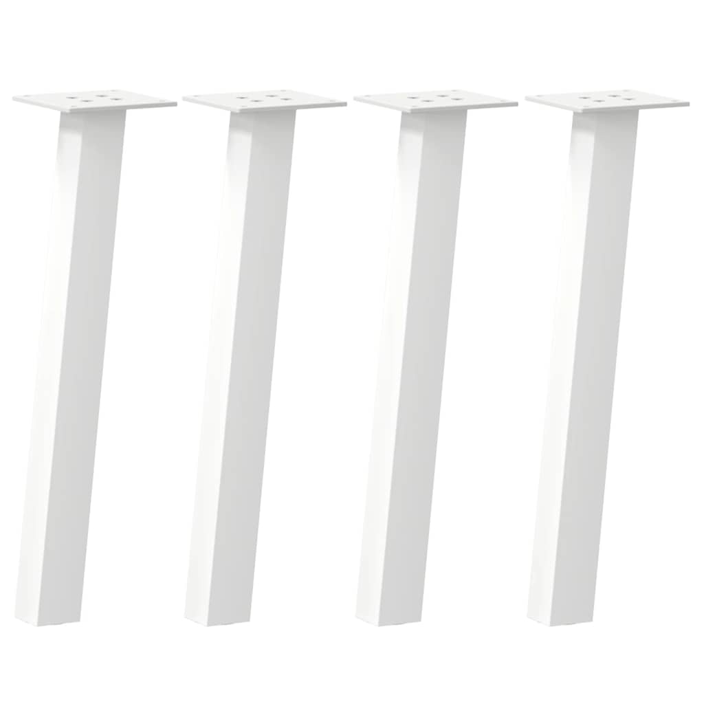 vidaXL Picioare pentru măsuță de cafea, 4 buc., alb, 42 cm, oțel vidaXL Picioare pentru măsuță de cafea, 4 buc., alb, 42 cm, oțel
