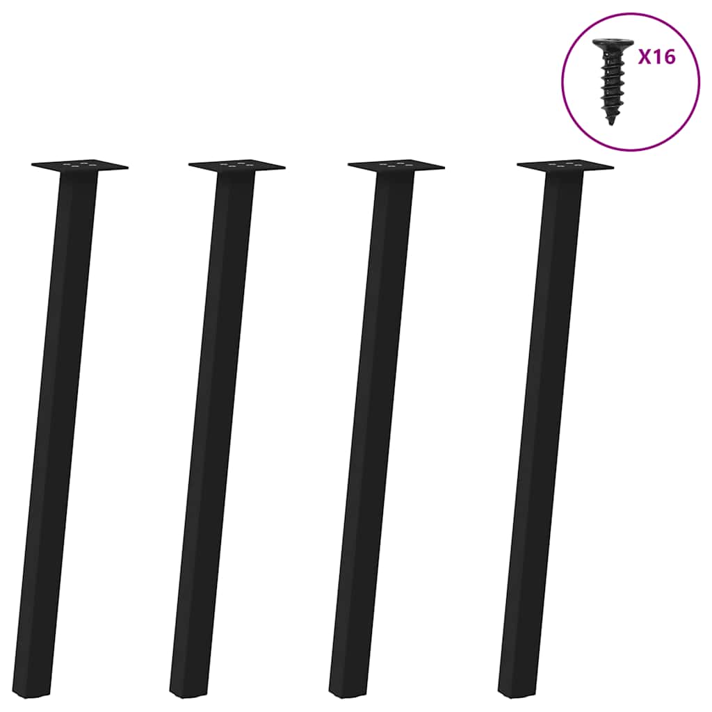 vidaXL Picioare masă consolă, 4 buc., negru, 72 cm, oțel