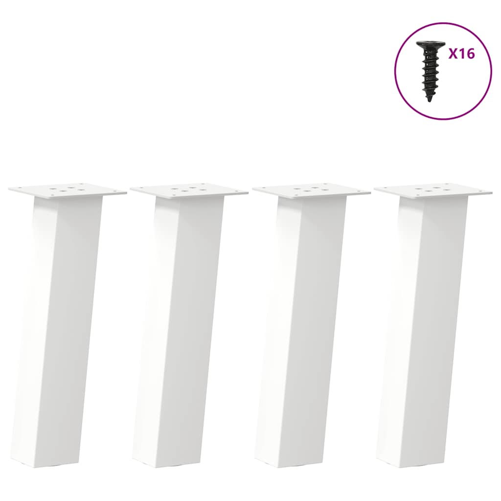 vidaXL Picioare pentru măsuță de cafea, 4 buc., alb, 30 cm, oțel vidaXL Picioare pentru măsuță de cafea, 4 buc., alb, 30 cm, oțel