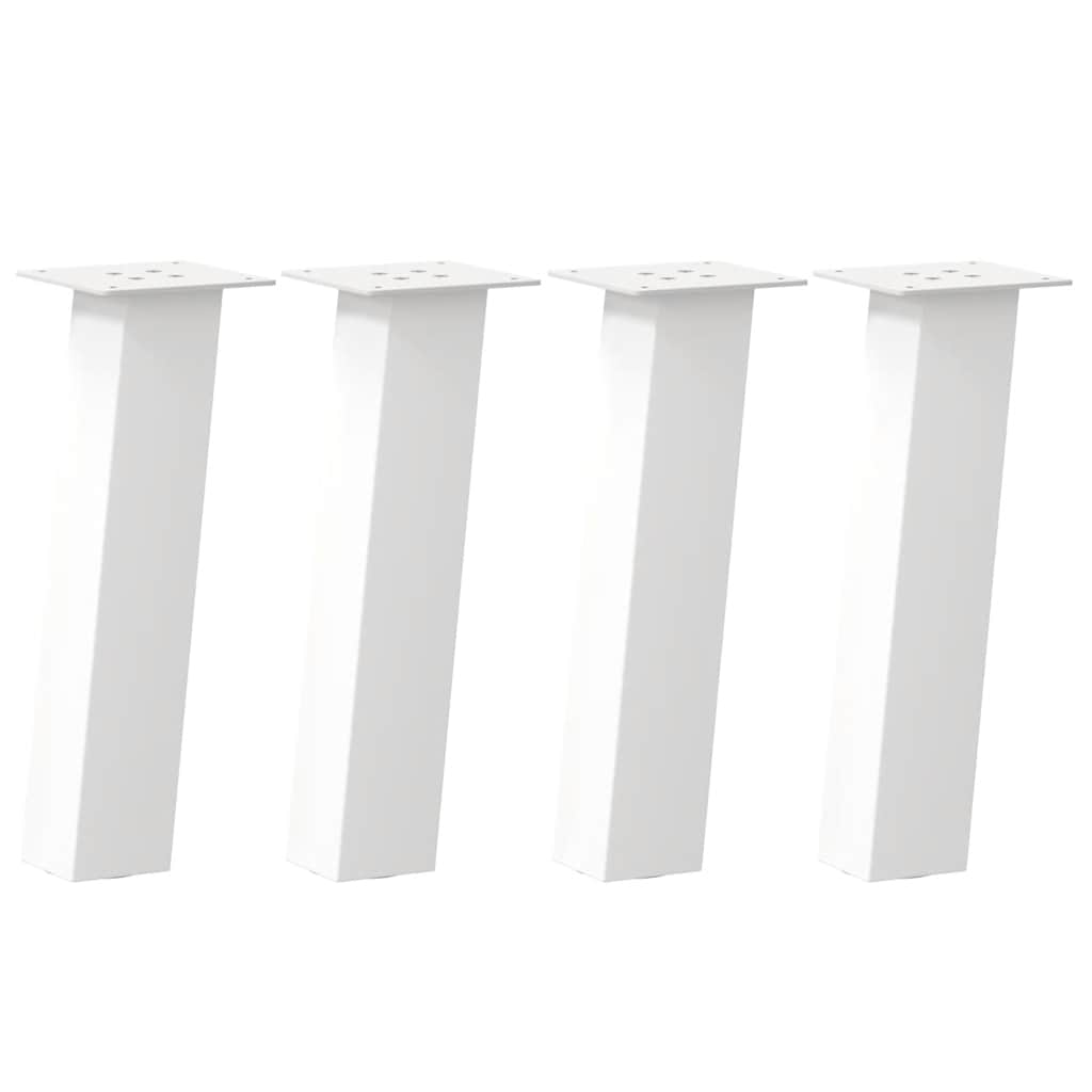 vidaXL Picioare pentru măsuță de cafea, 4 buc., alb, 42 cm, oțel vidaXL Picioare pentru măsuță de cafea, 4 buc., alb, 42 cm, oțel