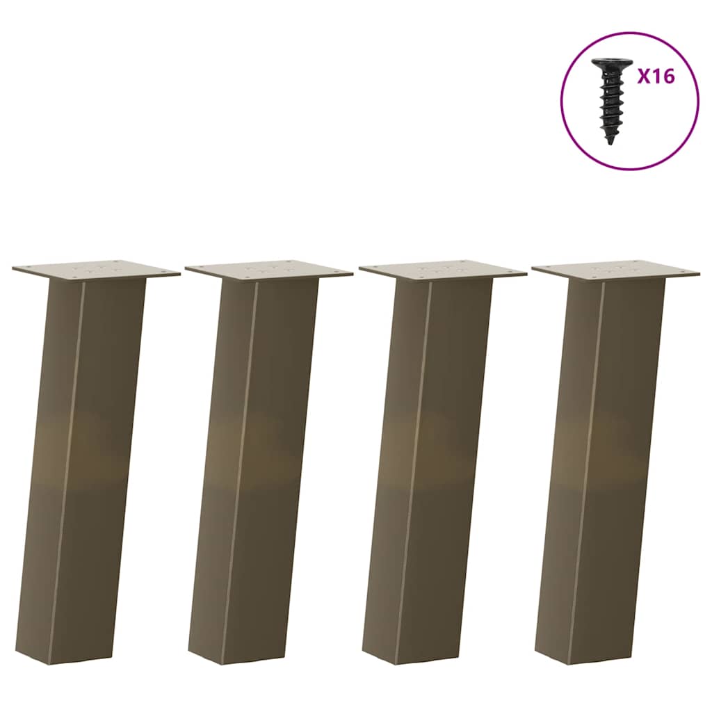 vidaXL Picioare pentru masă de cafea, 4 buc., oțel natural, 42 cm vidaXL Picioare pentru masă de cafea, 4 buc., oțel natural, 42 cm