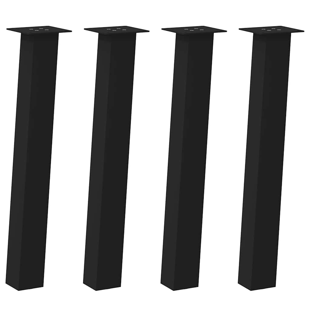 vidaXL Picioare masă consolă, 4 buc., negru, 72 cm, oțel