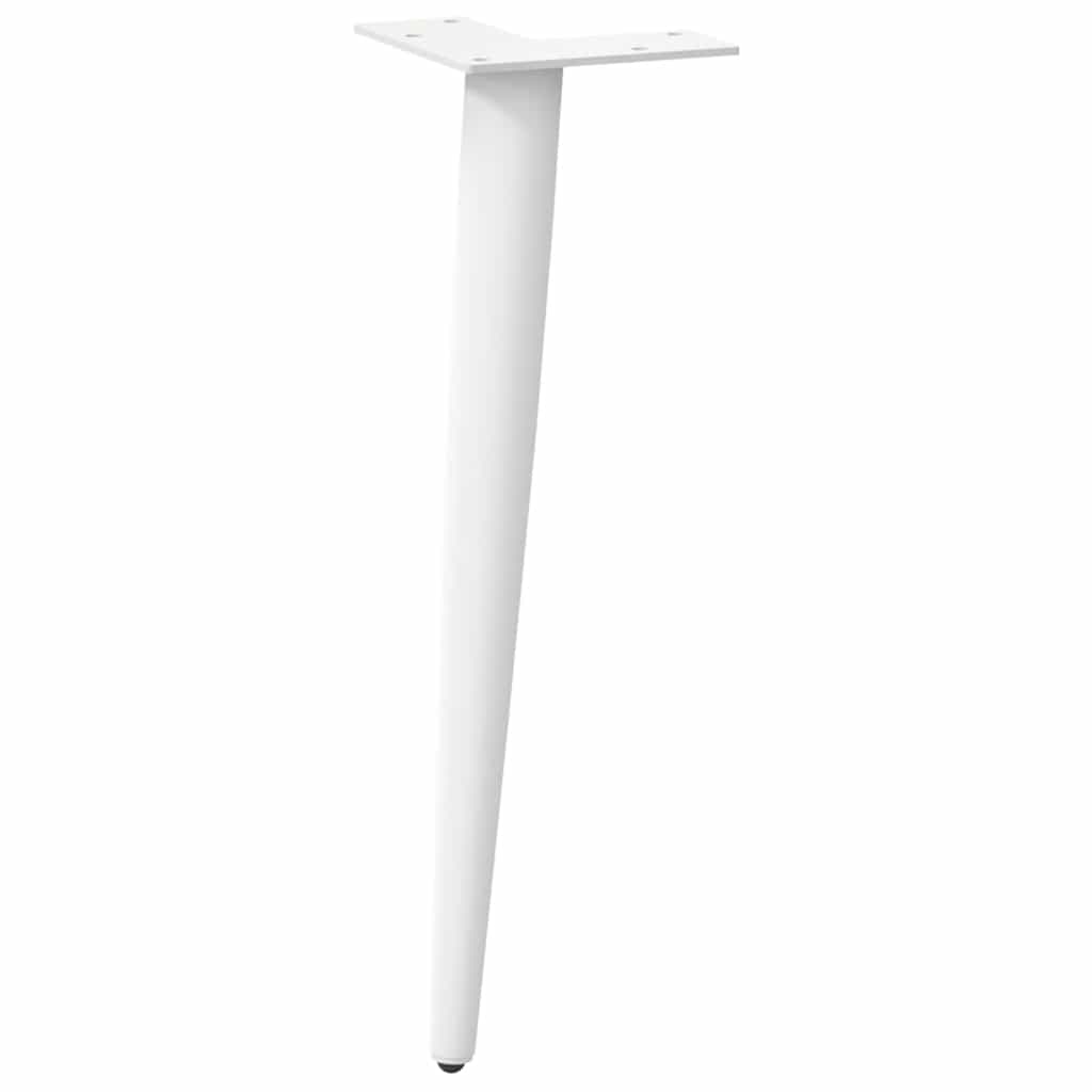 vidaXL Picioare pentru măsuță de cafea, formă conică, 4 buc., alb, 30-31 cm, oțel