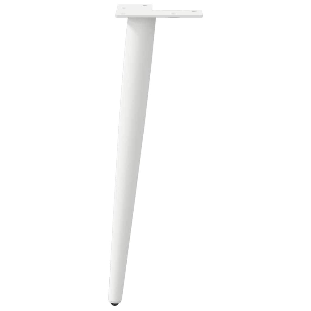 vidaXL Picioare pentru măsuță de cafea, formă conică, 4 buc., alb, 30-31 cm, oțel