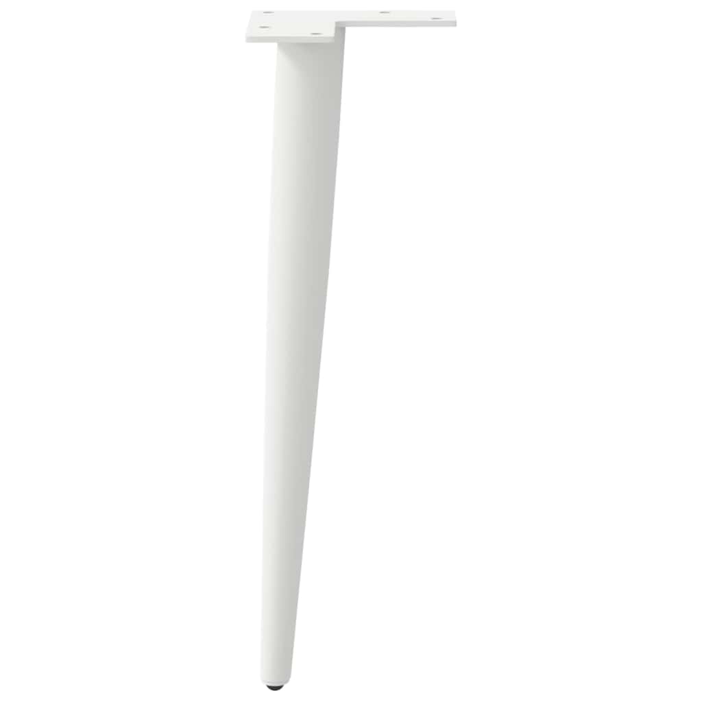 vidaXL Picioare pentru măsuță de cafea, formă conică, 4 buc., alb, 30-31 cm, oțel