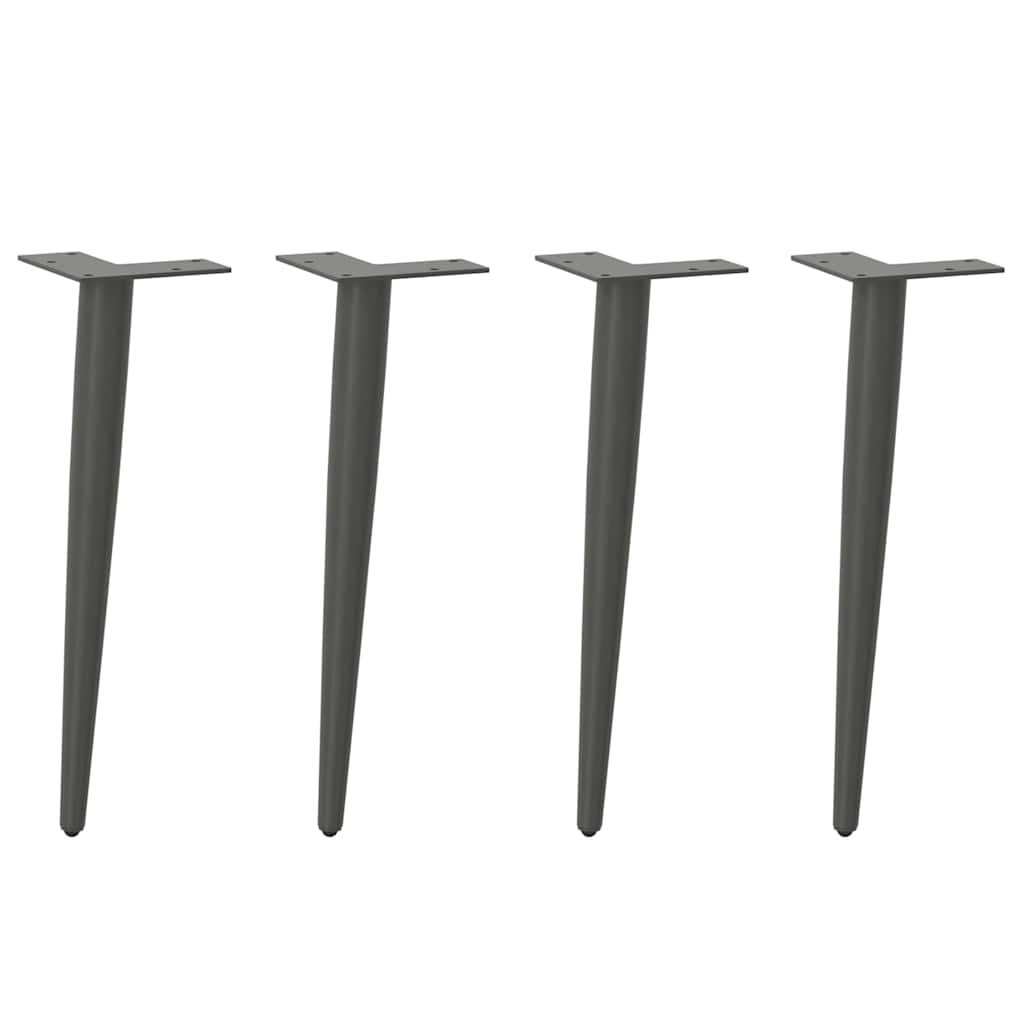 vidaXL Picioare pentru măsuță de cafea, formă conică, 4 buc., antracit, 30-31 cm, oțel