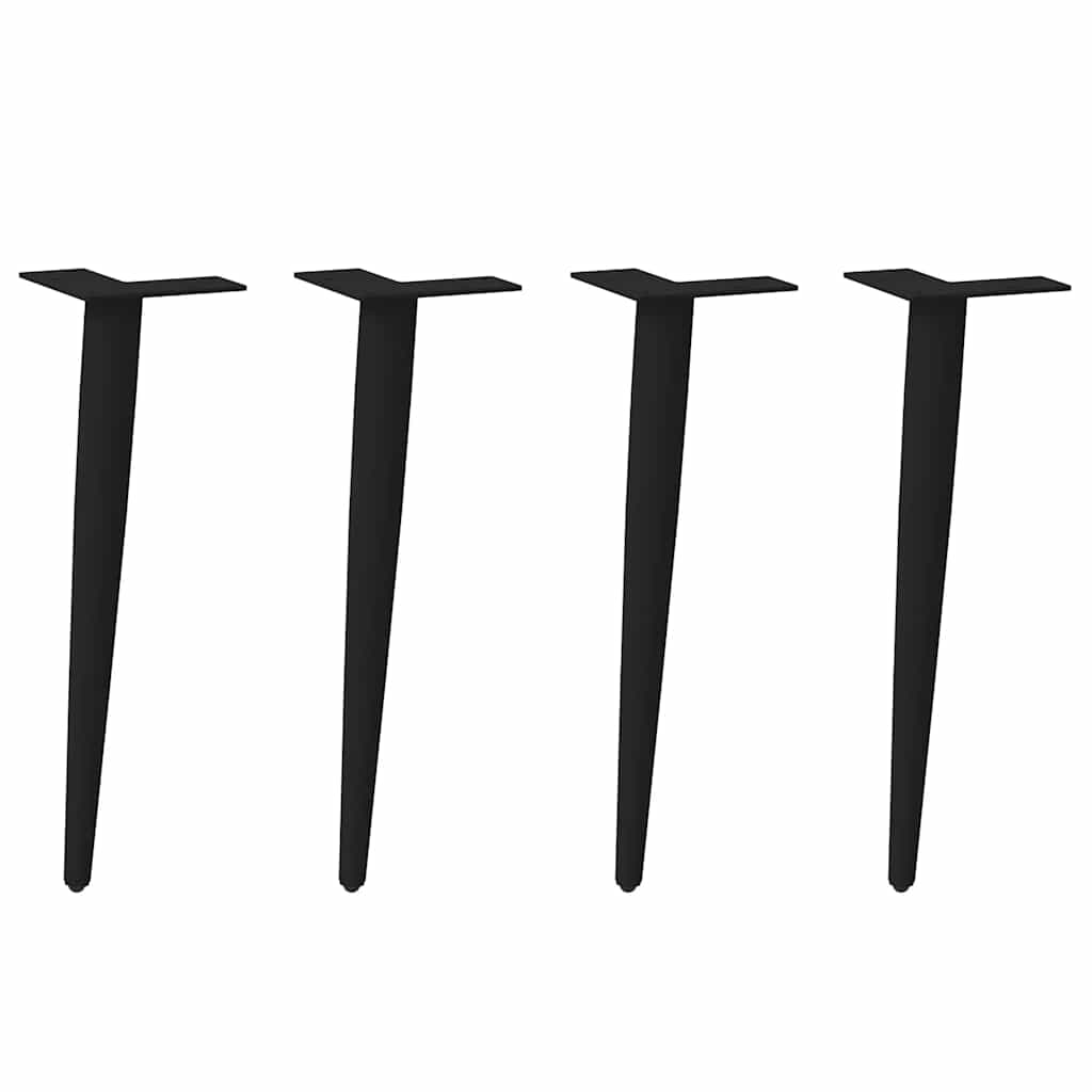 vidaXL Picioare pentru măsuță de cafea, formă conică, 4 buc., negru, 42-43 cm, oțel vidaXL Picioare pentru măsuță de cafea, formă conică, 4 buc., negru, 42-43 cm, oțel