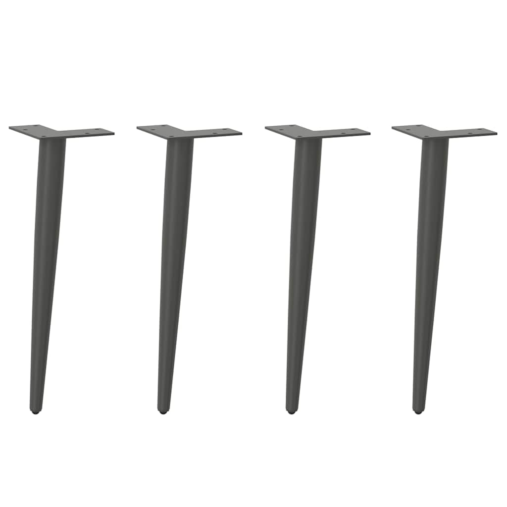 vidaXL Picioare pentru măsuță de cafea, formă conică, 4 buc., antracit, 42-43 cm, oțel