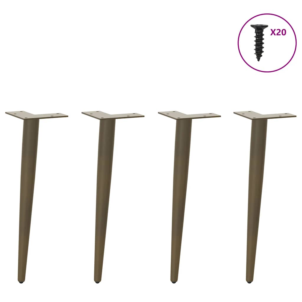 vidaXL Picioare pentru măsuță de cafea, formă conică, 4 buc., oțel natural, 42-43 cm vidaXL Picioare pentru măsuță de cafea, formă conică, 4 buc., oțel natural, 42-43 cm
