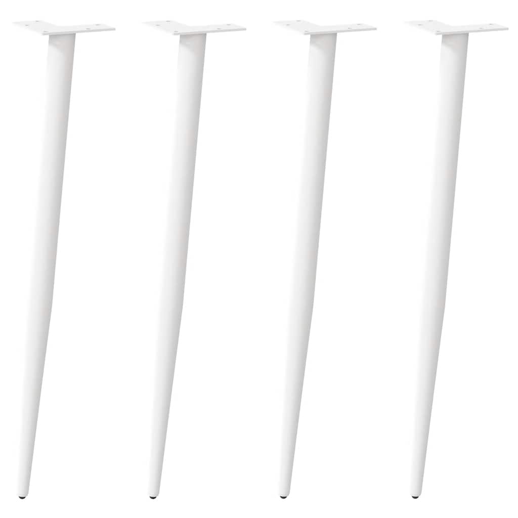 vidaXL Picioare de masă consolă formă conică, 4 buc., alb, 72-73 cm, oțel vidaXL Picioare de masă consolă formă conică, 4 buc., alb, 72-73 cm, oțel