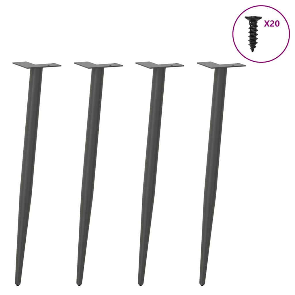 vidaXL Picioare de masă consolă formă conică 4 buc. antracit 72-73 cm oțel vidaXL Picioare de masă consolă formă conică 4 buc. antracit 72-73 cm oțel