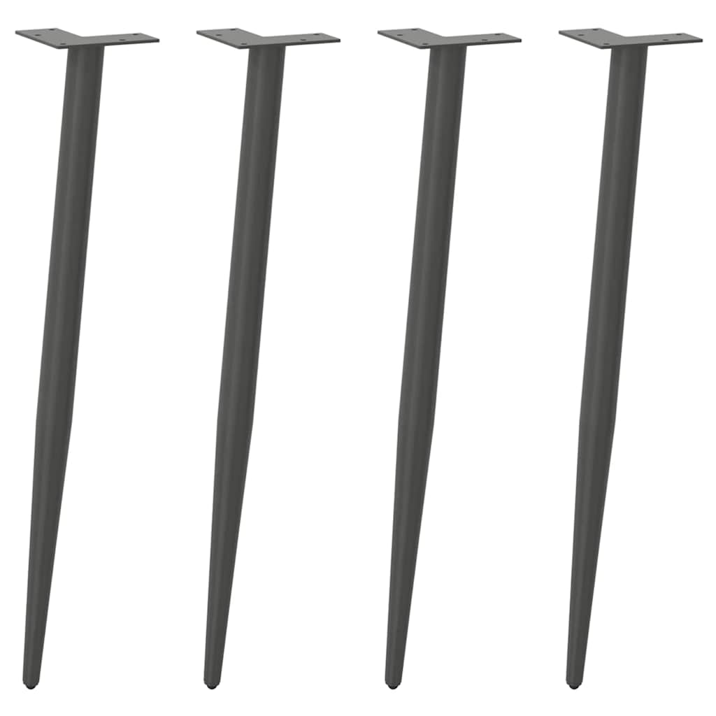 vidaXL Picioare de masă consolă formă conică 4 buc. antracit 72-73 cm oțel vidaXL Picioare de masă consolă formă conică 4 buc. antracit 72-73 cm oțel