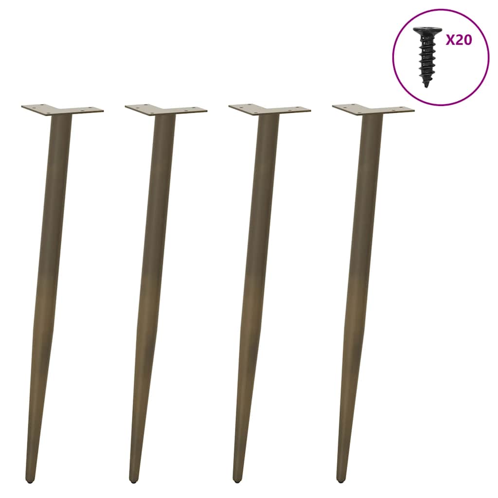 vidaXL Picioare de masă consolă formă conică, 4 buc., oțel natural, 72-73 cm vidaXL Picioare de masă consolă formă conică, 4 buc., oțel natural, 72-73 cm