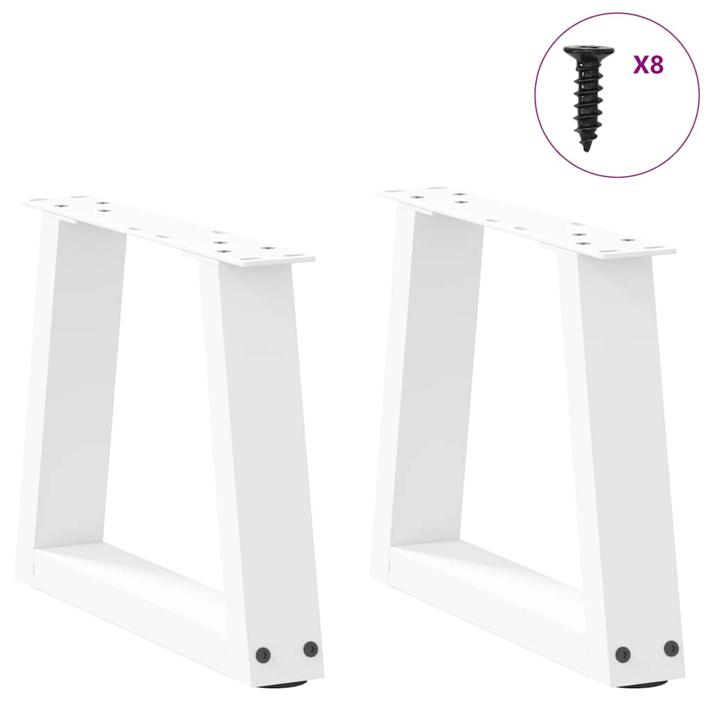 vidaXL Picioare pentru măsuță de cafea în formă de V, 2 buc., alb, 30x(30-31,3) cm, oțel