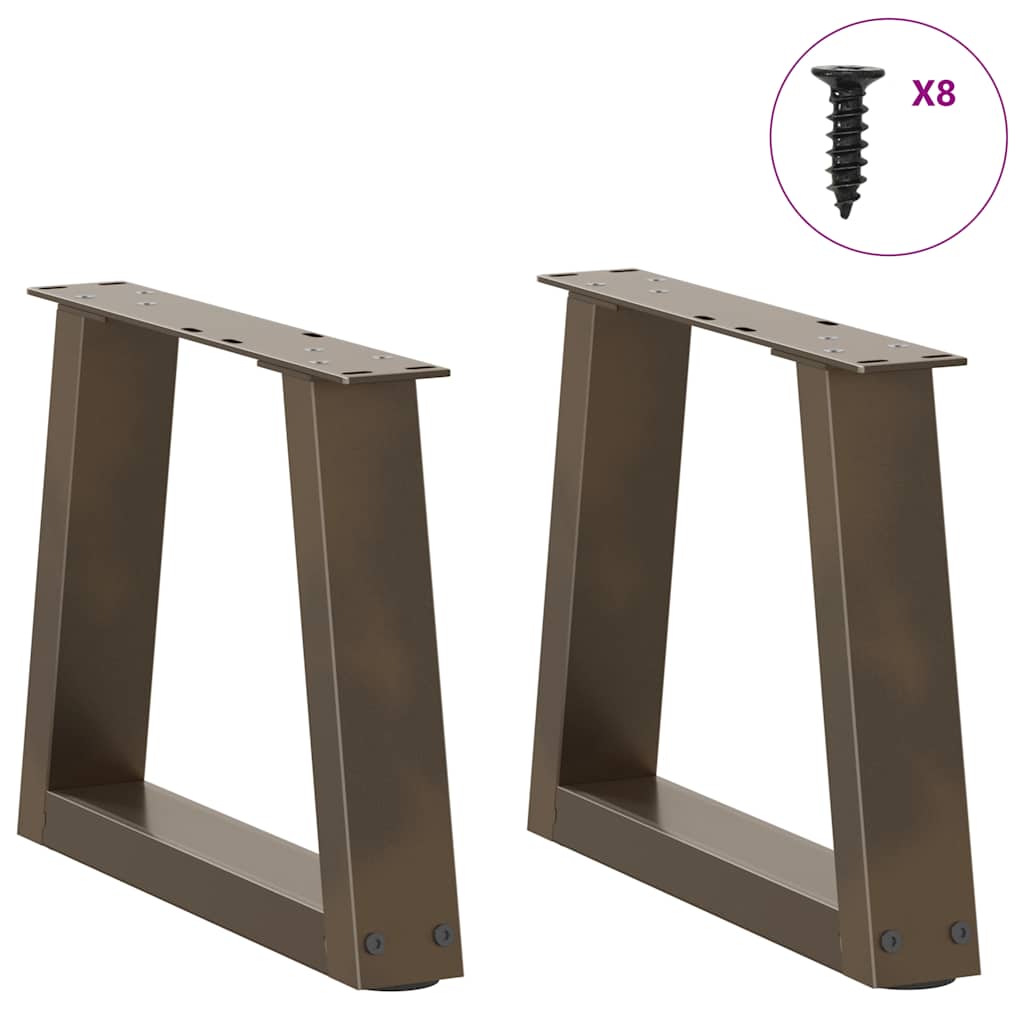vidaXL Picioare pentru măsuță de cafea în formă de V, 2 buc., oțel natural, 30x(30-31,3) cm