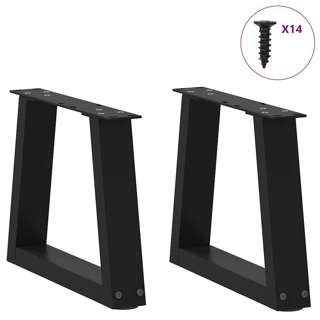 vidaXL Picioare pentru măsuță de cafea în formă de V, 2 buc., negru, 40x(30-31,3) cm, oțel